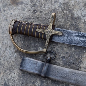 Hussar Polish Saber with Scabbard Pattern 1750 - Dark Brass Military Gift Patriots - January Uprising