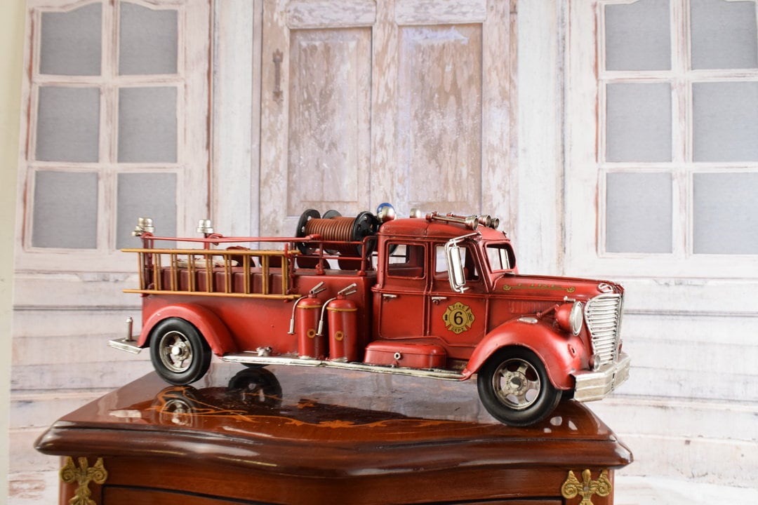 Antique fire truck best sale toy