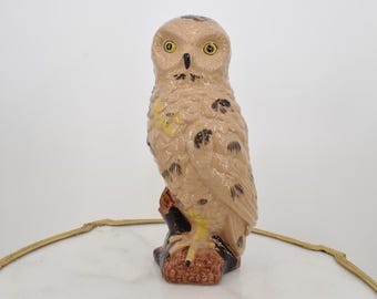 Porcelain Owl Vase: Hand-Painted Vintage Owl Sculpture
