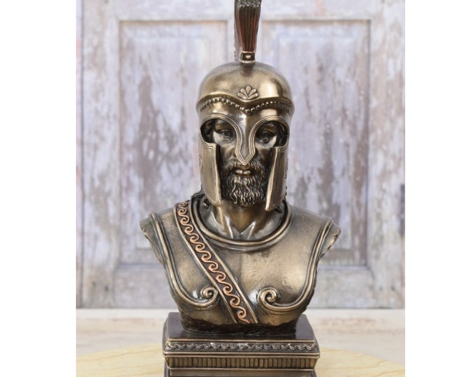 Handcrafted Bronze Spartan Warrior Bust - Greek Mythology Statue
