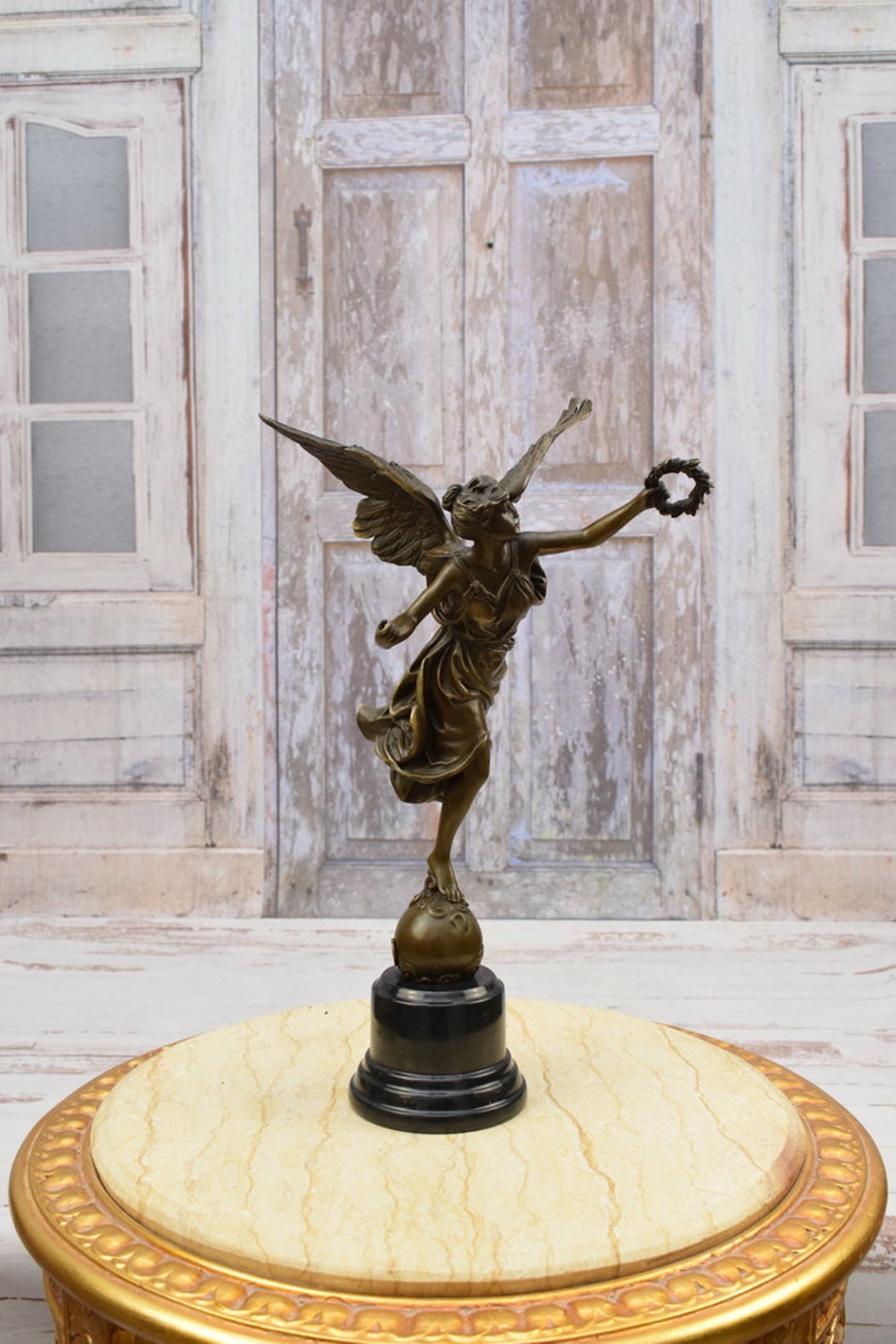 Statue petit ange bronze 45 cm POUR EXTÉRIEUR