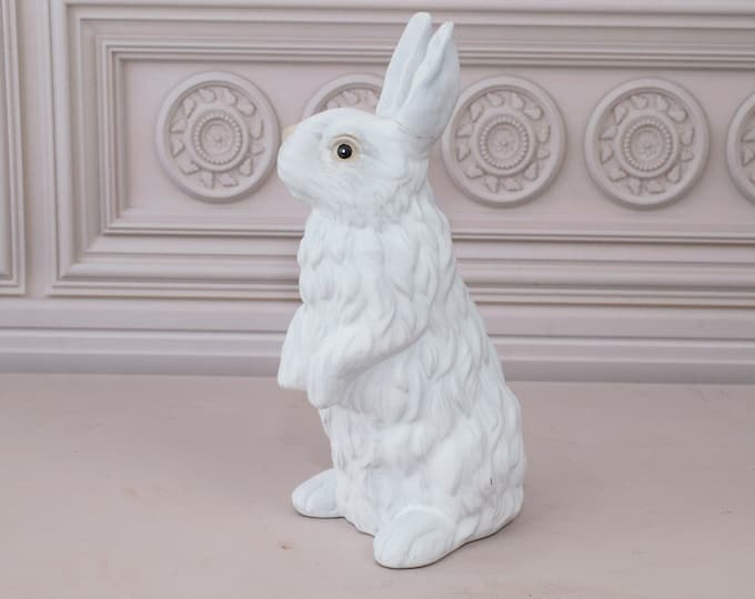 Beautiful Hare - Figurine Porcelain Rabbit - White Rabbit Statue - Funny Gift - Home Decor - Gift for Wedding, Birthdaym Housewarming