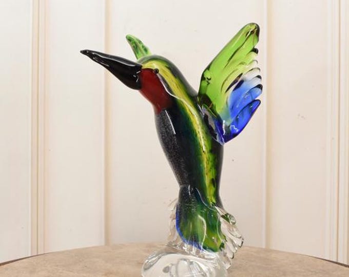 Amazing Humming-bird Murano Glass - Handcrafted Murano Style - Murano Statue - Glass Bird - Italian Glass - Gift from Venetian Home Decor