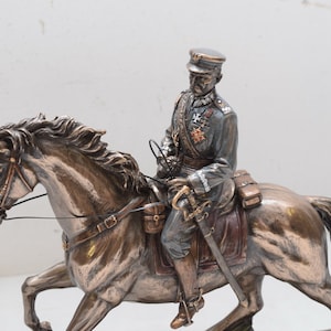 Jozef Pilsudski on Horse - First Marshal of Poland - Polish Patriotic Statue - Exclusive Gift