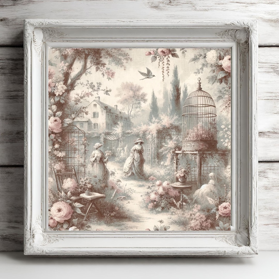 Shabby Chic Wall Art toile Wall Art instant Digital Download shabby