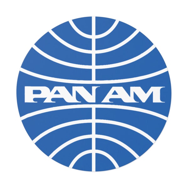 Pegatinas Pan Am - Calcomanías con el logotipo de la aerolínea vintage- Pegatinas redondas de vinilo - Pegatinas retro Pan Am - Pegatinas con el logotipo de Pan Am - Regalo para pilotos