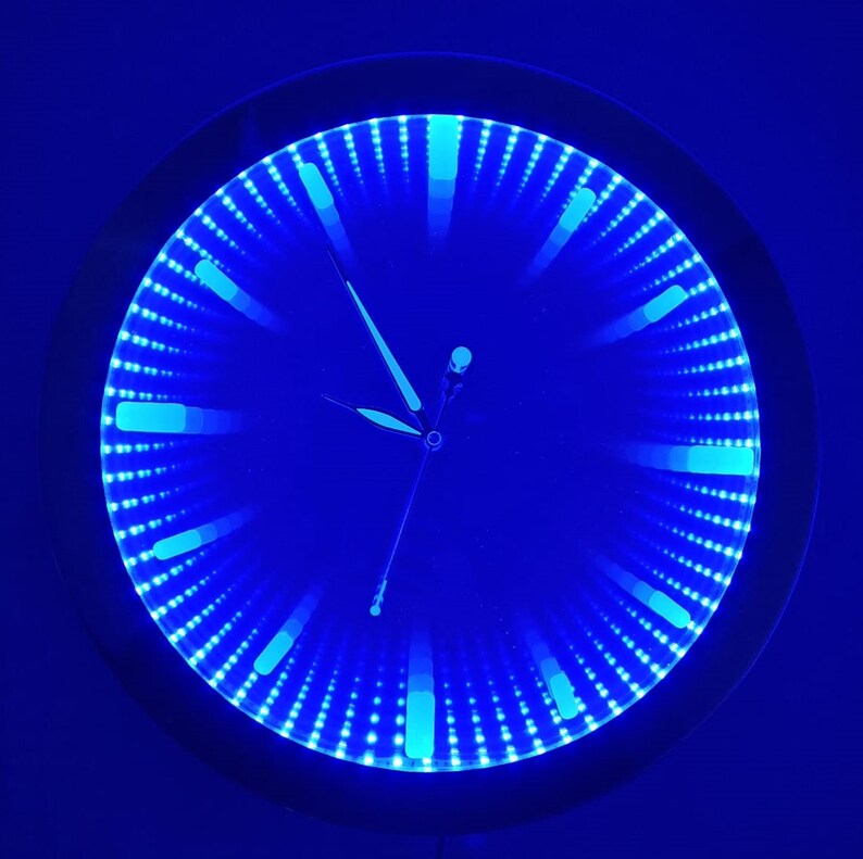 RGB Mirror Clock Infinity Effect Wall Clock Led Clock Etsy