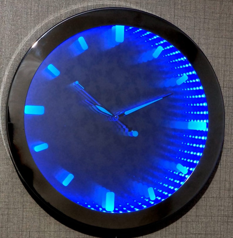 RGB Mirror Clock Infinity Effect Wall Clock Led Clock Etsy