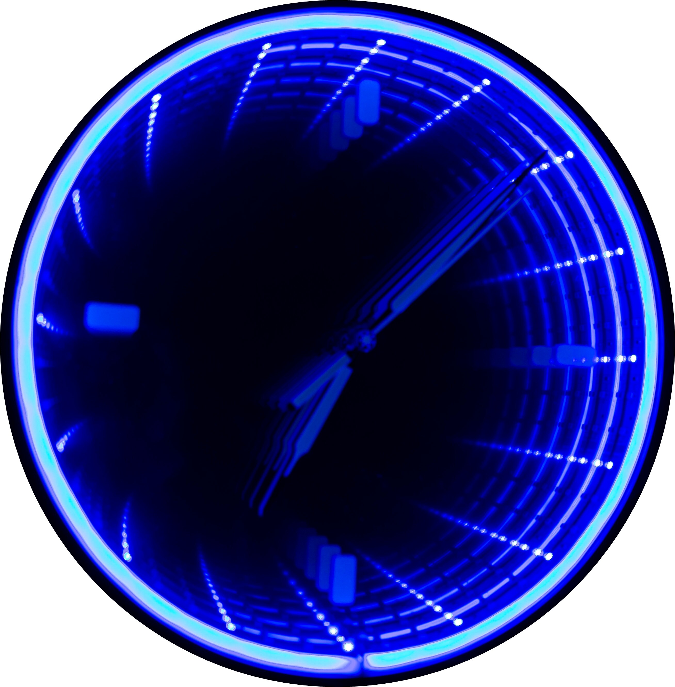 RGB Mirror Clock, Neon Led Infinity Effect, Wall Clock, Led Clock