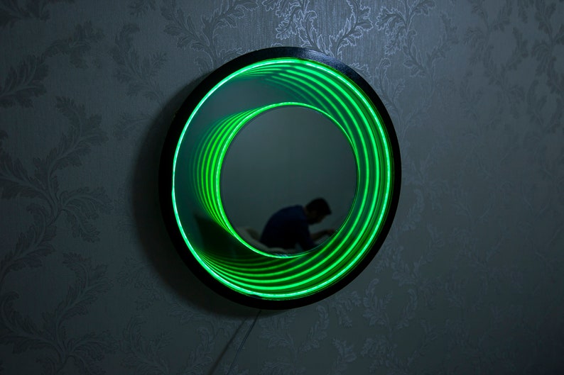 RGB Mirror Infinity Mirror Neon Led Green Wall Lamp Mirror Etsy