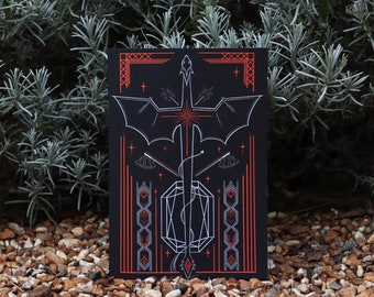 Notebook black, lined, Lord of the rings art A5, hobbit journal