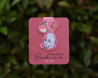 Magnetic bookmark, Book Lover Gift, Cat