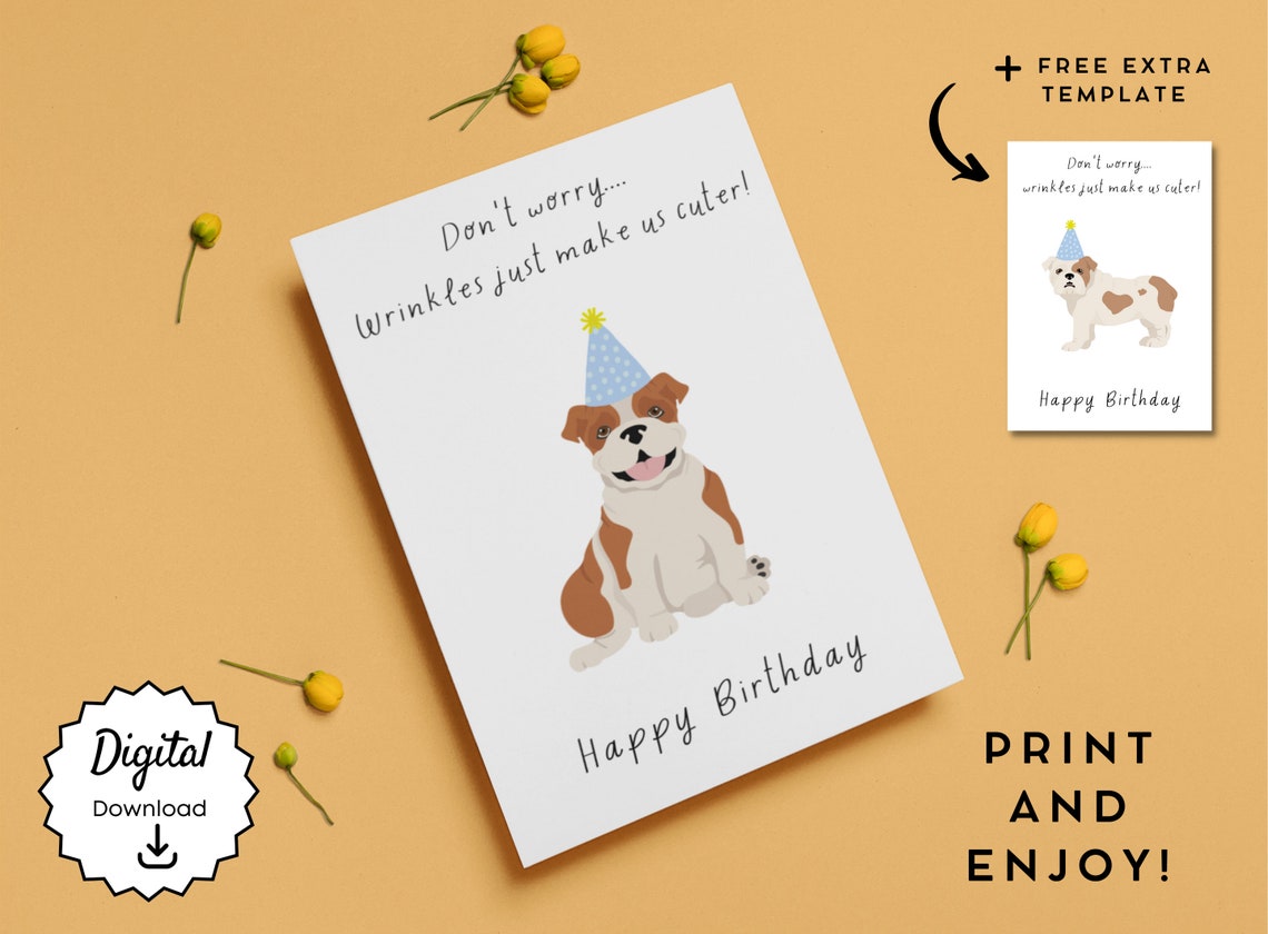 Printable Dog Birthday Card Printable Birthday Card Funny Digital ...
