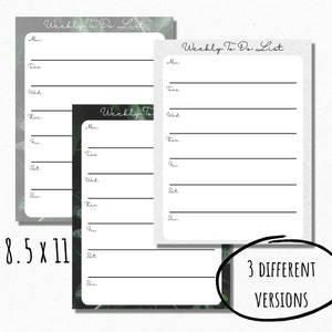 Weekly Meal Planner | Weekly TO-DO List | Reusable Weekly Planner | Minimalist Weekly Planner | Printable Weekly Planner And Meal Planner
