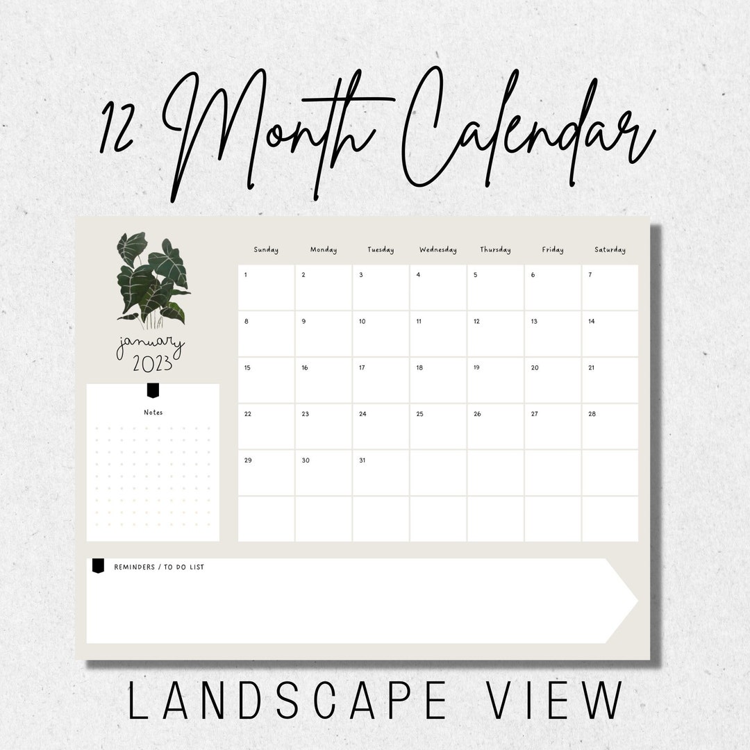 Plant Calendar Minimalist Calendar Earthy Calendar Etsy