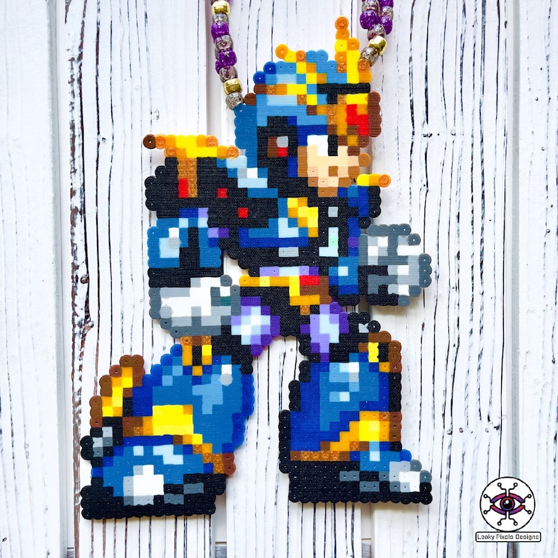 Mega Man X Ultimate Armor Perler Necklace | Rave Perler | Rave Outfit ...