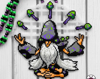 Mega Alakazam Perler Necklace By Leaky Pixels • Perler Necklace • Perler Bead Art • Kandi Necklace • Rave Kandi • Anime Perler