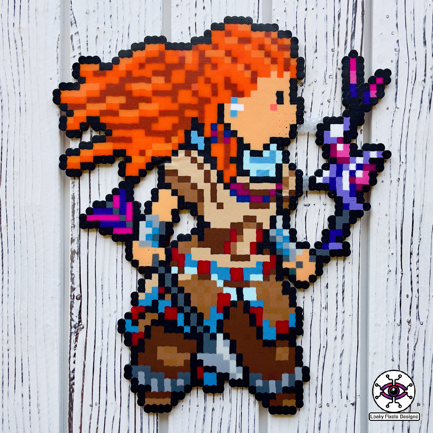 Aloy Perler Necklace by Leaky Pixels • Anime Perler • Perler Bead