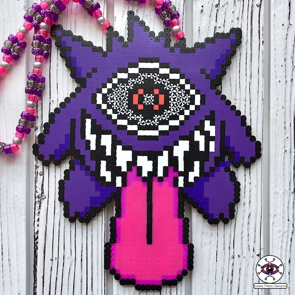 Collar Ghostronics Perler de Leaky Pixels • Bead Sprite • Anime Perler • EDM EDC Kandi Pixel Art • Rave Perler