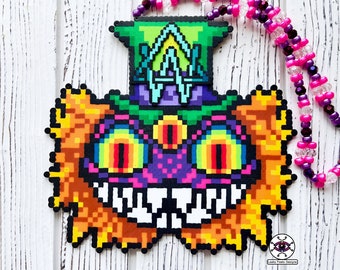 Alison Wonderland Mad Hatter Perler Necklace | EDC Outfit Gear | Rave Kandi Bracelet