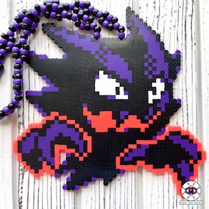 Mega Shiny Gengar Kandi Perler Pokemon Wall Art Pikachu Ghost Halloween Go