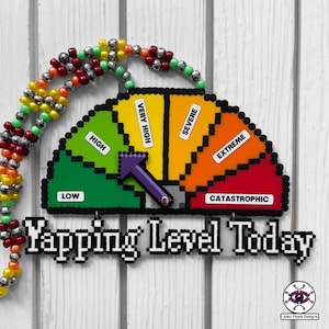 Yapping Level Today Perler Necklace By Leaky Pixels • Perler Bead Art • Kandi Necklace • Rave Kandi • Anime Perler • EDM Perler