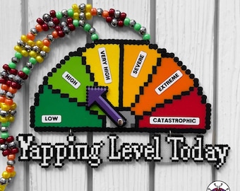 Yapping Level Today Perler Necklace By Leaky Pixels • Perler Bead Art • Kandi Necklace • Rave Kandi • Anime Perler • EDM Perler