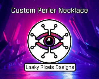 Custom Perler Necklace | Rave Perler | Kandi Necklace | Customizable | Commission | EDM EDC Bead Sprite | Perler Bead Design | Rave Outfit