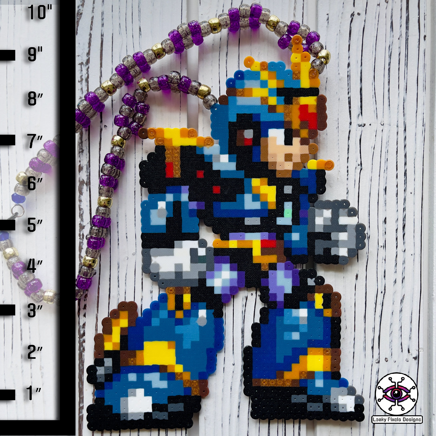 Mega Man X Ultimate Armor Perler Necklace | Rave Perler | Rave