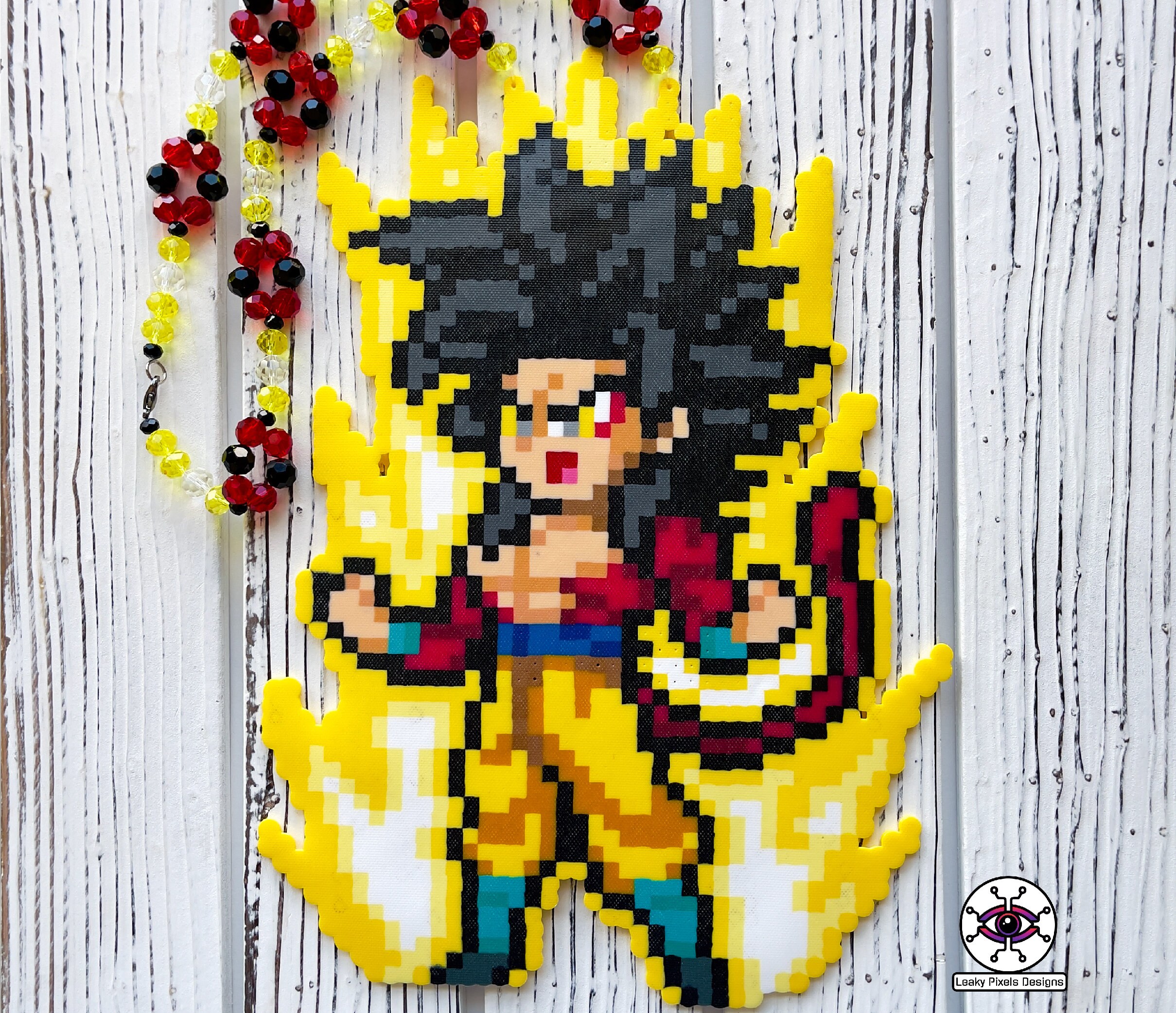 Pixel Art Dragon Ball Z Sangoku Super Sayen 4 Dragon Ball Z Goku Perler Necklace Rave Perler Rave Outfit - Etsy Canada