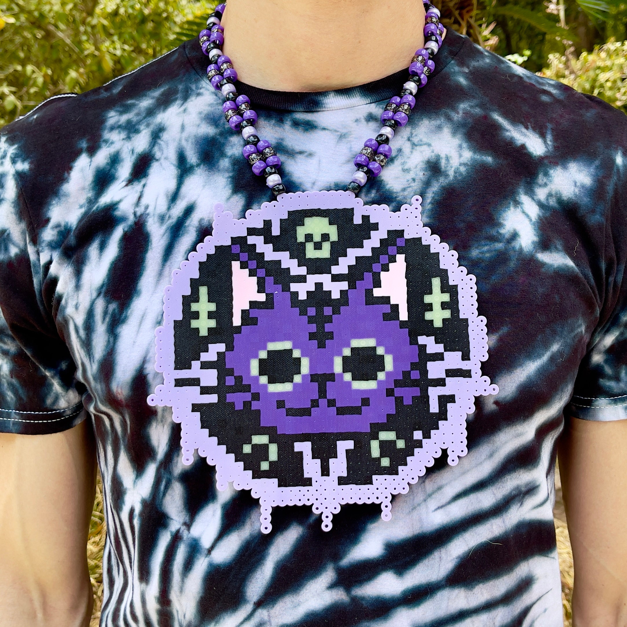 Cat Witchcraft Perler Necklace Glow in the Dark – Leaky Pixels