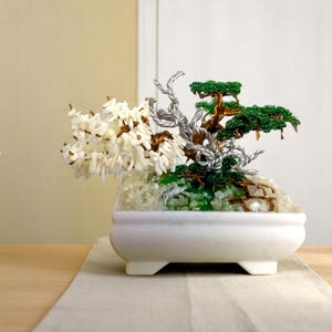Wire Bonsai Tree: Copper & Coral Gemstone Tree of Life Art
