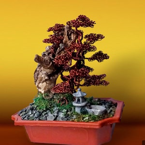 Bonsai Baum Skulptur, Kupferdraht Baum, Drahtbaum Skulptur, Lebensbaum | Wohnkultur Geschenk, Muttertagsgeschenk, einzigartige Geschenkkunst