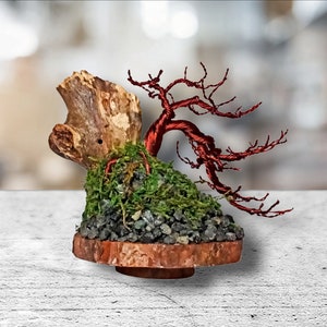 Copper Wire Tree Bonsai Sculpture: Tree of Life Decor