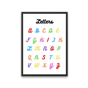 Letras Impresión Digital - Colores Brillantes/Primarios - Guardería/Educación en el Hogar/Montessori - ¡6 archivos JPEG!