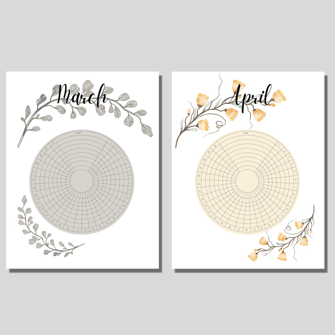 Circle Daily Habit Tracker / Printable Habit Tracker / Routine - Etsy