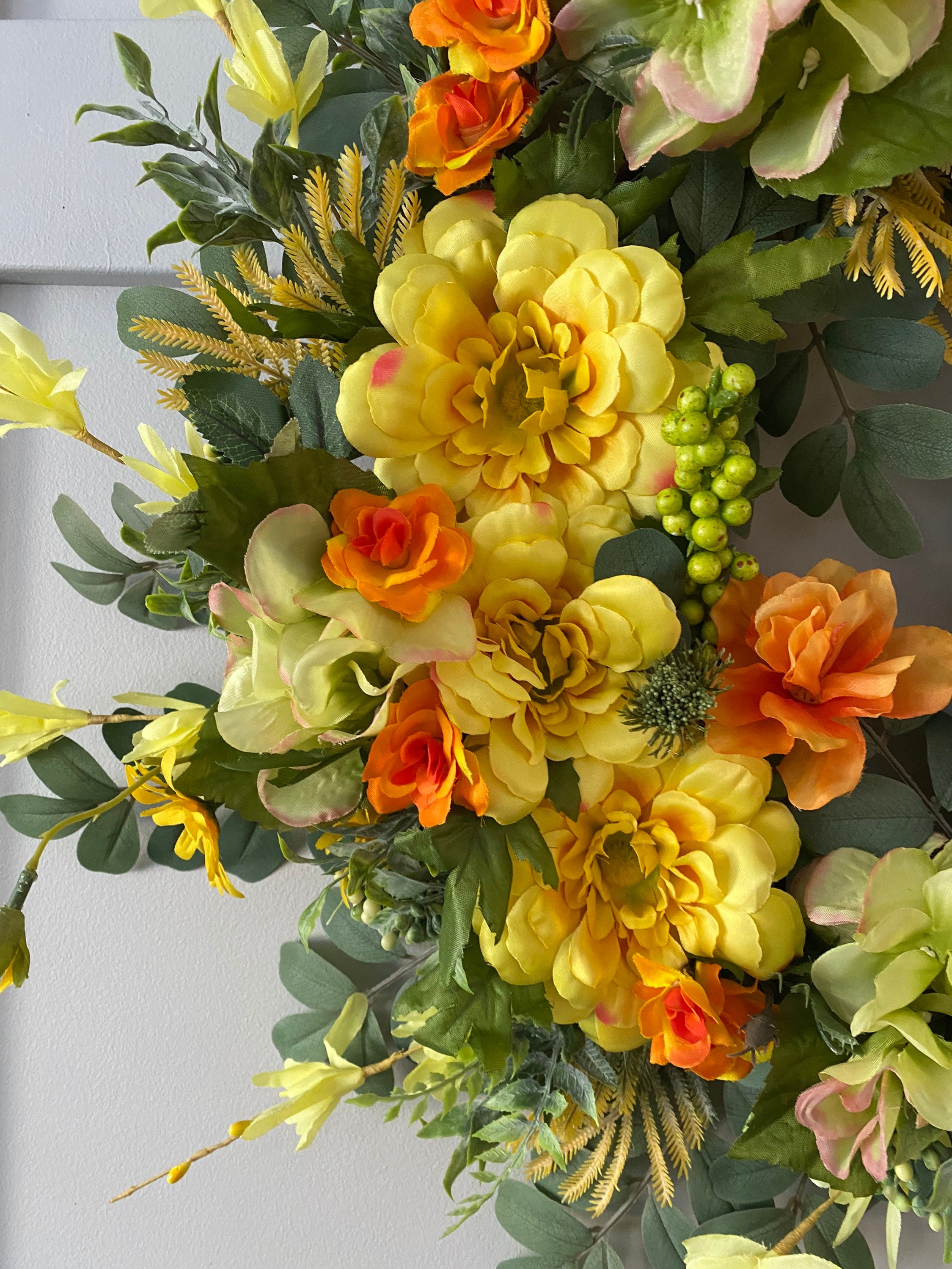Yellow Wreath Front Door