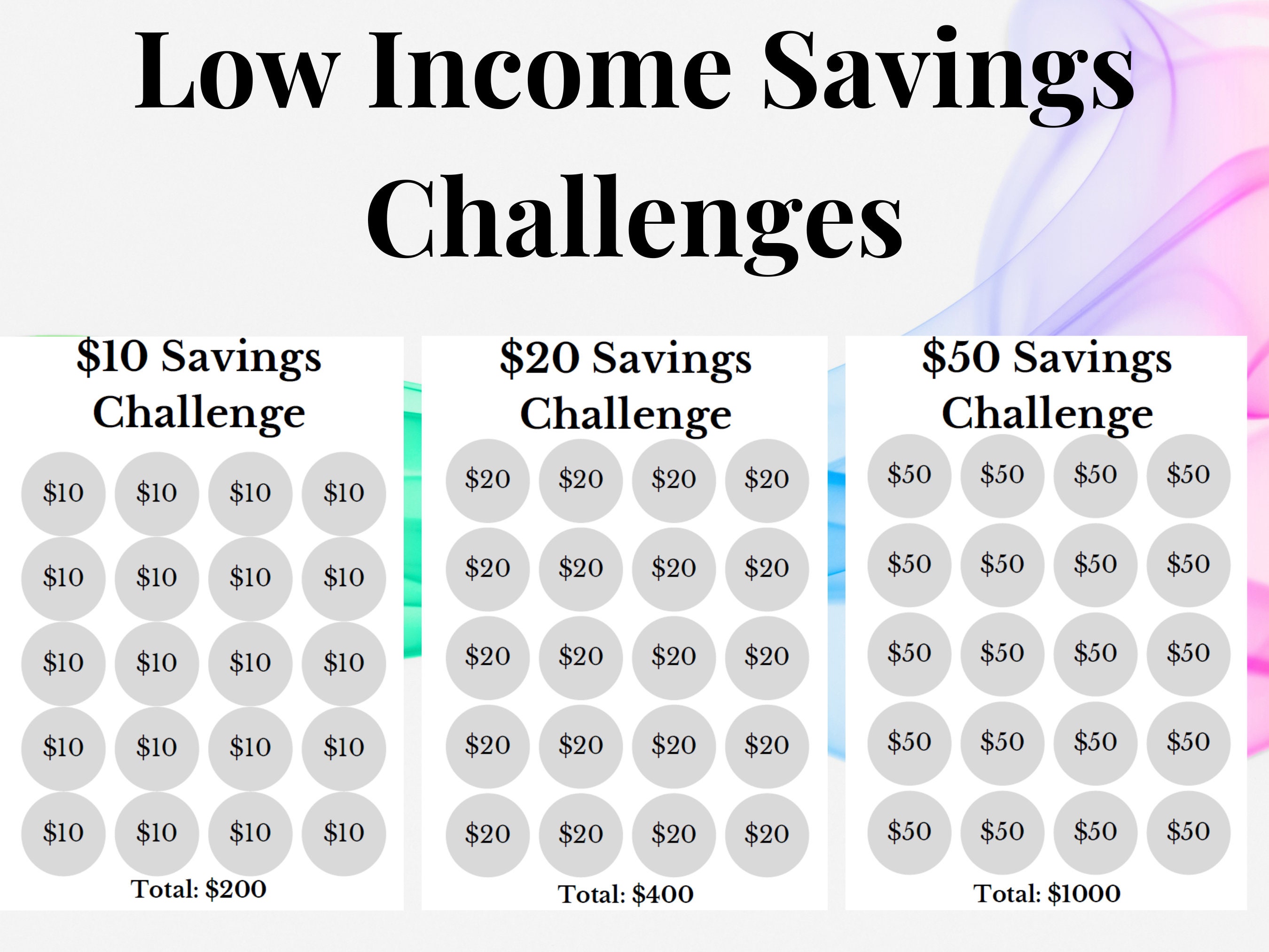 Low Income Savings Challenge,Low-Income Budgeting,Mini Savings