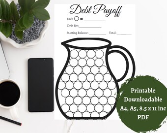 Pagamento del debito, Monitoraggio del debito, Pagamento della carta di credito, Pagamento dei prestiti, Pianificatore finanziario, Budget, Stampabile, Scaricabile, PDF, A4, A5, Formato lettera USA
