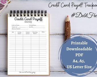 Tracker carta di credito, Tracker rimborso debiti, Obiettivi finanziari, Senza debiti, Stampabile, Scaricabile, Obiettivi 2023, PDF, A4, A5, 8,5 x 11 inc,budget