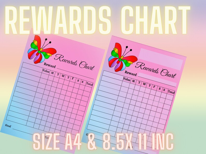 Rewards Chart Kids Behavior Chart Printable Editable Etsy