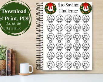 Mini Savings Challenge, Low Income Savings Challenge, 10 Dollar Fridays,  PDF, A4, A5, A6, 8.5 X 11, Cash Stuffing, Print, Download, Track