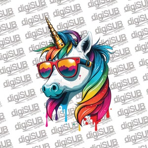 Sublimations Design Einhorn Png Datei Transparent Clipart Kinder Cartoon Illustration DTF Druck T Shirt Design Tassen Sublimations Designs