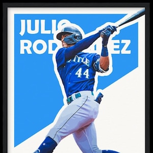 SALE! Julio Rodriguez #44 Seattle Mariners Name & Number Print Baseball  Baseball
