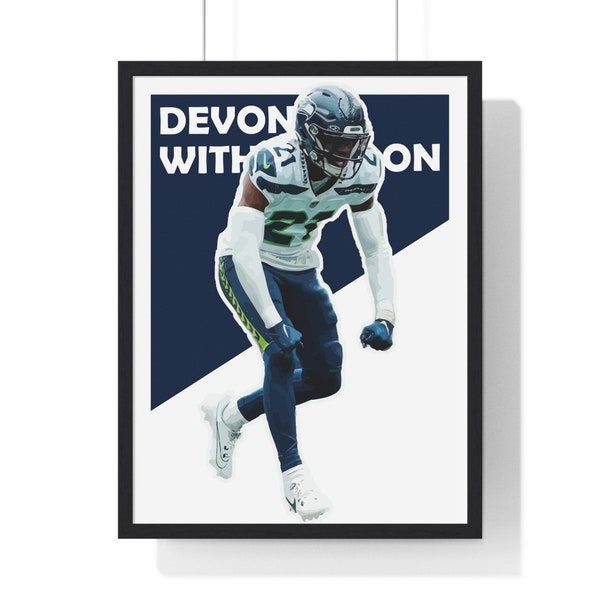 Affiche Devon Weatherspoon, Art mural, Conception numérique, Cornerback des Seahawks de Seattle, Illustration d’impression numérique 18x24