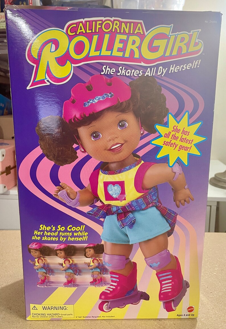 Vintage 1997 California Roller Girl Afro-Amerikaanse pop van Mattel NIB 31696 afbeelding 1