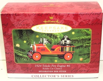 Kiddie Car Classics 1924 Toledo Fire Engine #6 Fire Brigade Series Hallmark Collectible Retired