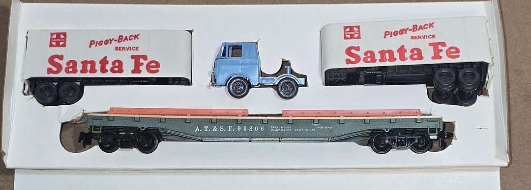TYCO 1980s Piggyback Flat Car Set HO Scale for Model Train Diorama (no ...