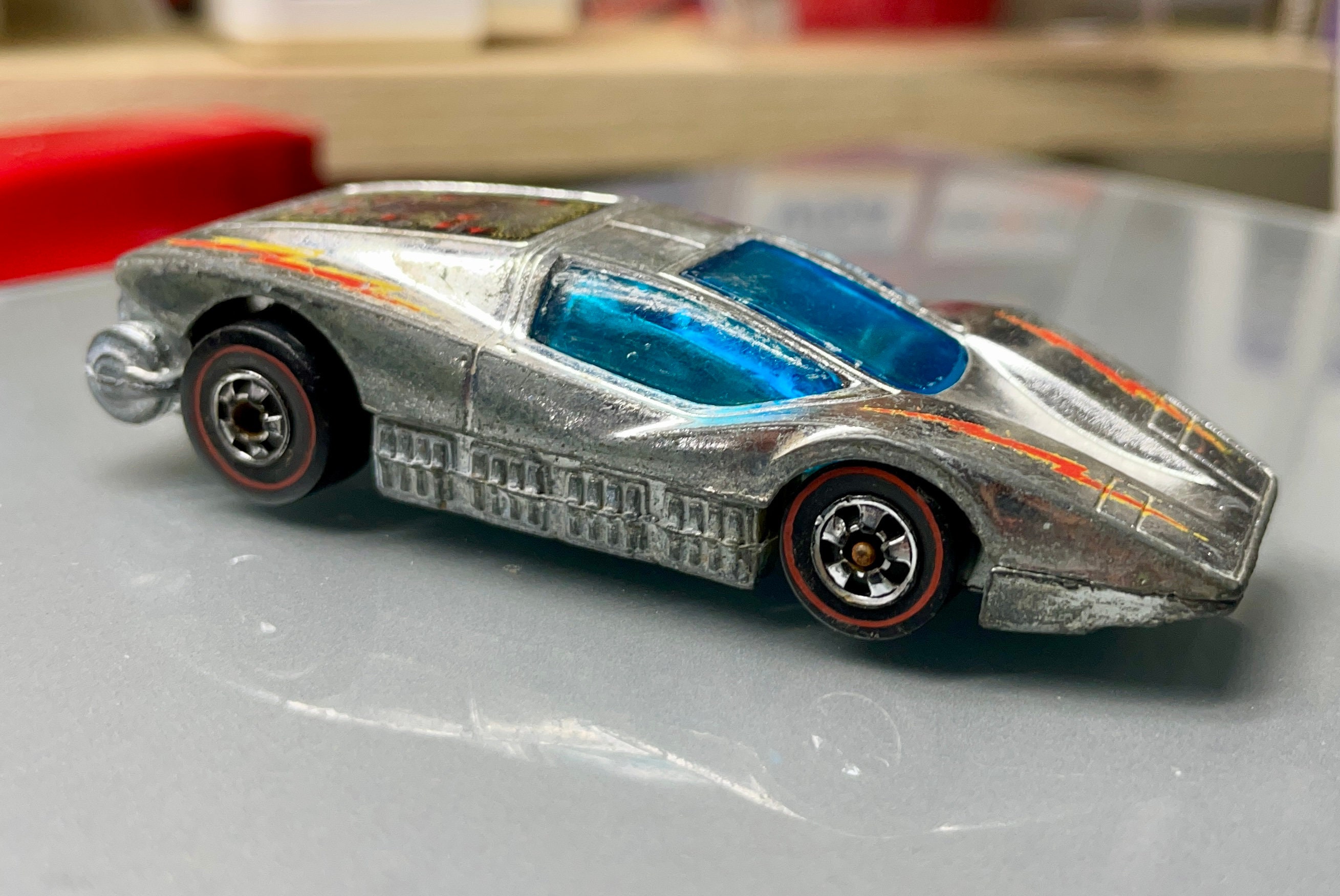 Hot Wheels Redline Large Charge 1974 Super Chrome Made in Hong