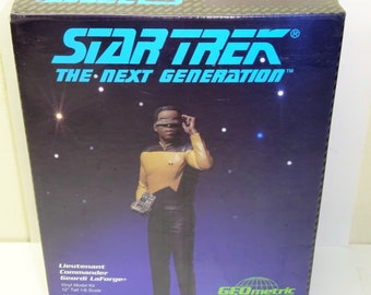 Maquette en vinyle Geordi LaForge de Geometric Designs, Star Trek : la prochaine génération, pièces scellées de 30,5 cm de haut, 1993